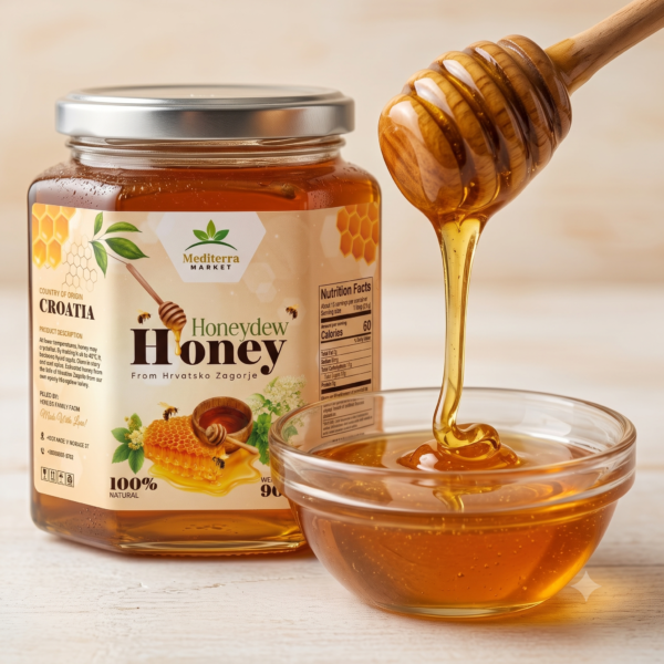 Gemini_Generated_Image_mlb8q8mlb8q8mlb8 Mediterra Market Honeydew Honey 900g | 100% Natural Croatian Honey | Premium Honeydew Honey from Zagorje Hills